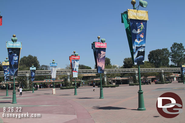 The Disneyland entrance is not decorated yet.