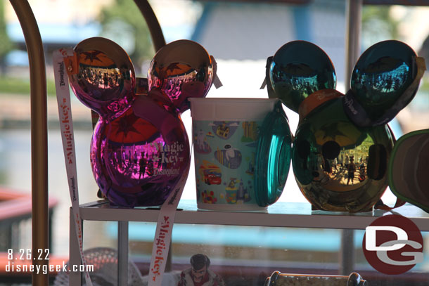 Magic Key popcorn buckets for sale around the parks.