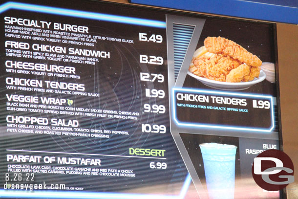 At Galactic Grill you can once again order chicken tenders without having to buy the Star Wars set.