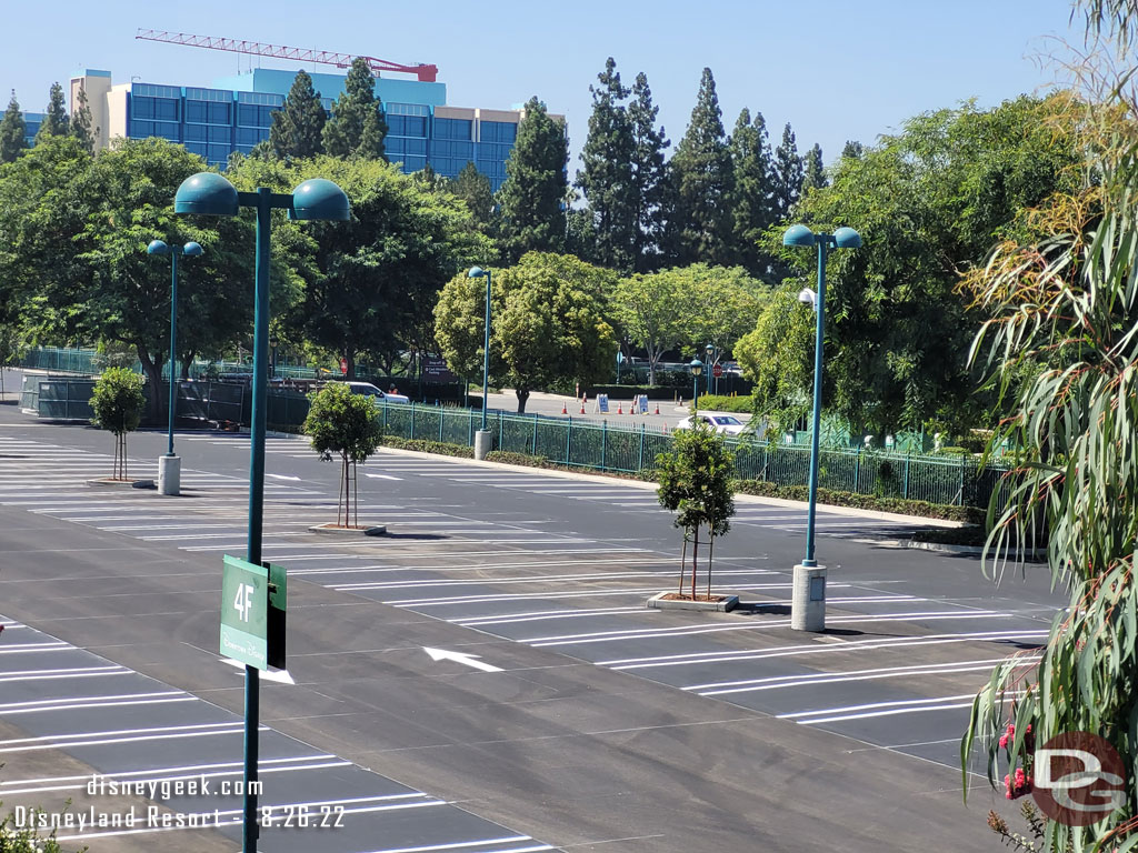 The large trees and planters have all been removed and smaller ones installed.