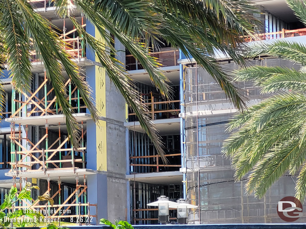 Here you can see interior wall framing on several of the lower floors.