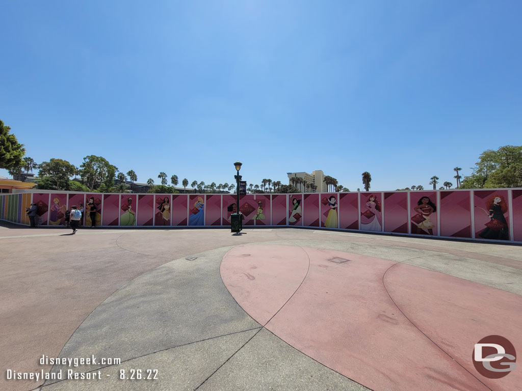 No visible progress in Downtown Disney from ground level.