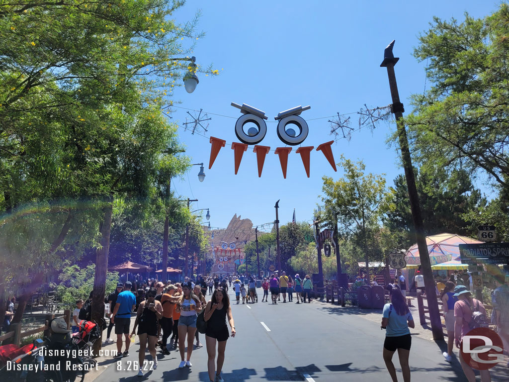 Cars Land Route 66 is ready for Haul-O-Ween.  The Halloween celebration begins next Friday, most decorations are now installed.