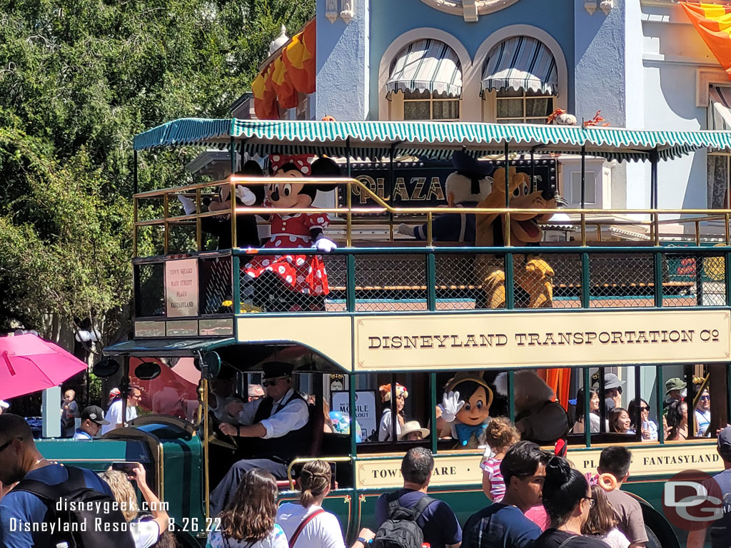 Mickey and Friends Cavalcade passing by.