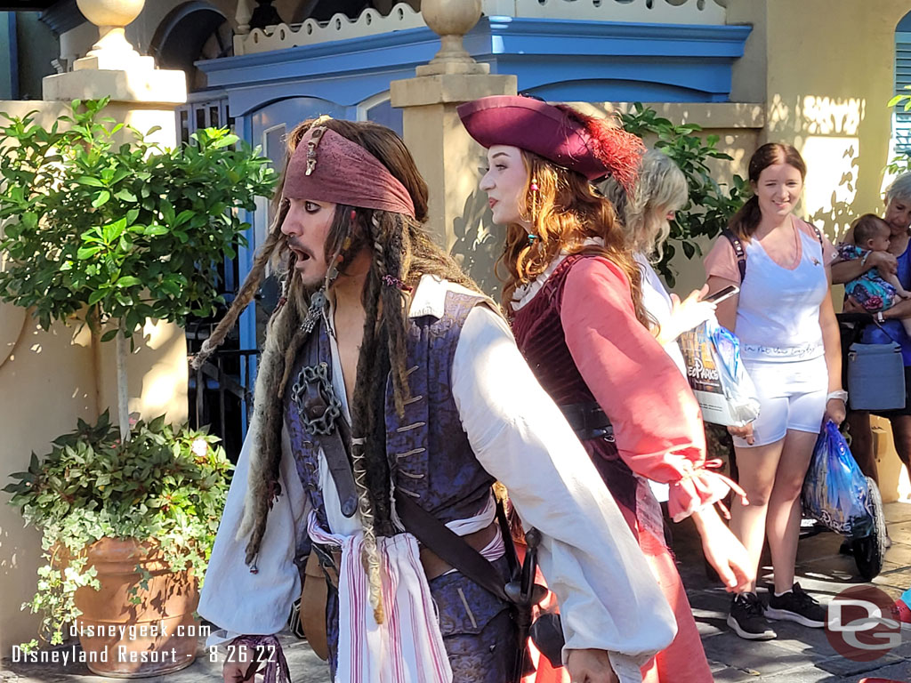 Jack Sparrow and Redd roaming New Orleans Square