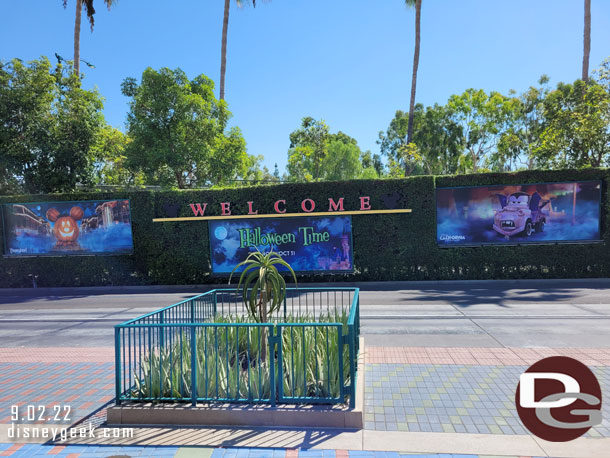 Halloween Billboards at the Mickey and Friends tram stop.