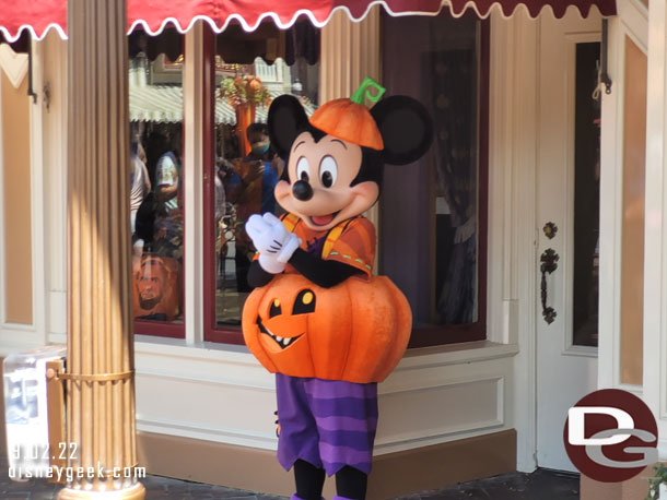 Mickey Mouse on Main Street USA in his new Halloween Costume