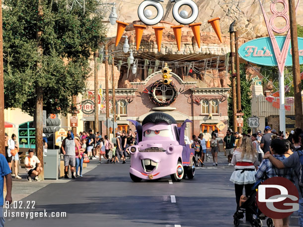 Mater rolling into the Cozy Cone