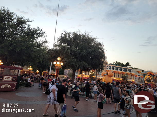 The queue for the pumpkin photo snaked through Town Square