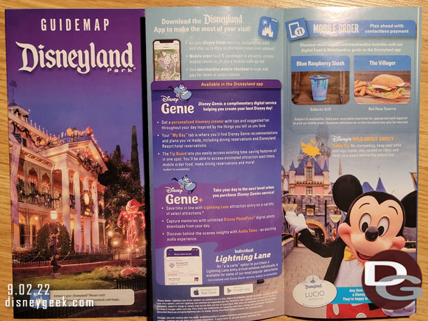 Disneyland Guide Map for Halloween Time