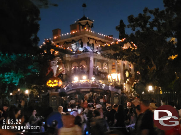 Haunted Mansion was worse than earlier with both queues outside the gates and 100 min standby posted.  The LL return stretched toward Critter Country.