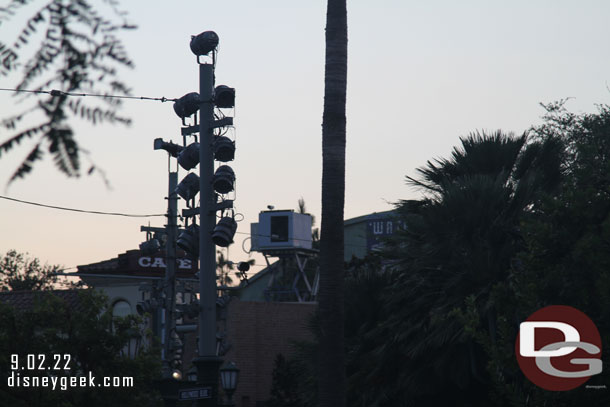 Projectors up and ready for the evening in Carthay Circle