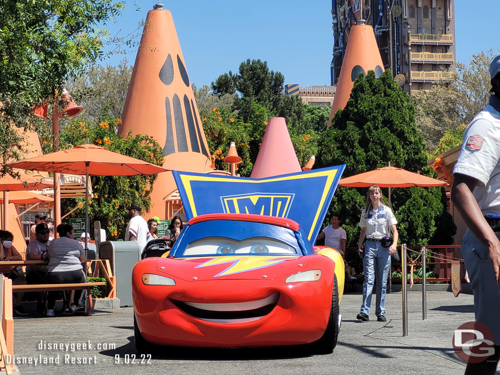 Lightning McQueen in his Haul-O-Ween Costume at the Cozy Cone.