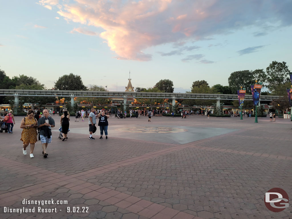 Disneyland queues are just short of the Monorail beam.