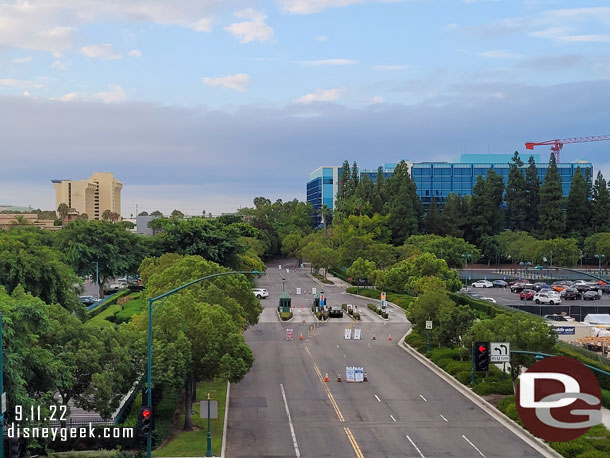 Looking toward the Disneyland Hotel from the parking structure.