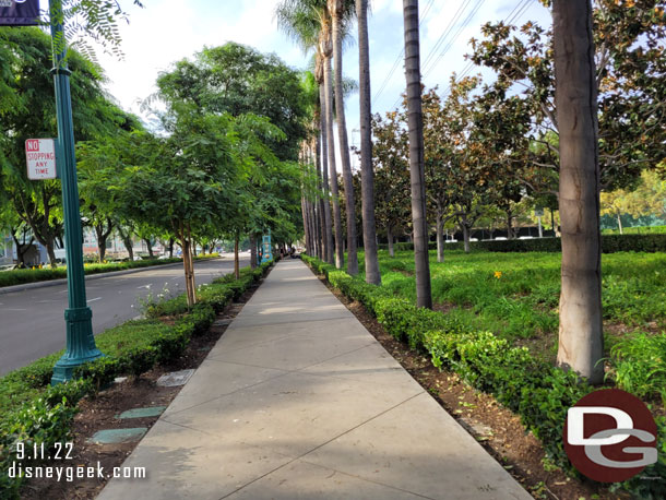 A little hard to see.. but in the distance are a couple people sleeping on the sidewalk.  Always a nice welcome to Anaheim.