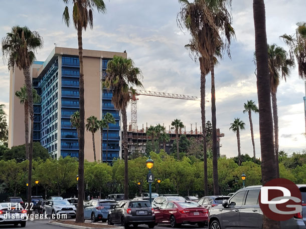 The New DVC tower in the distance, Frontier Tower on the left.