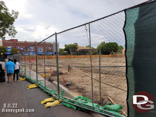 The scrim was removed form the fence at the Downtown Disney project offering a ground level view of the project.