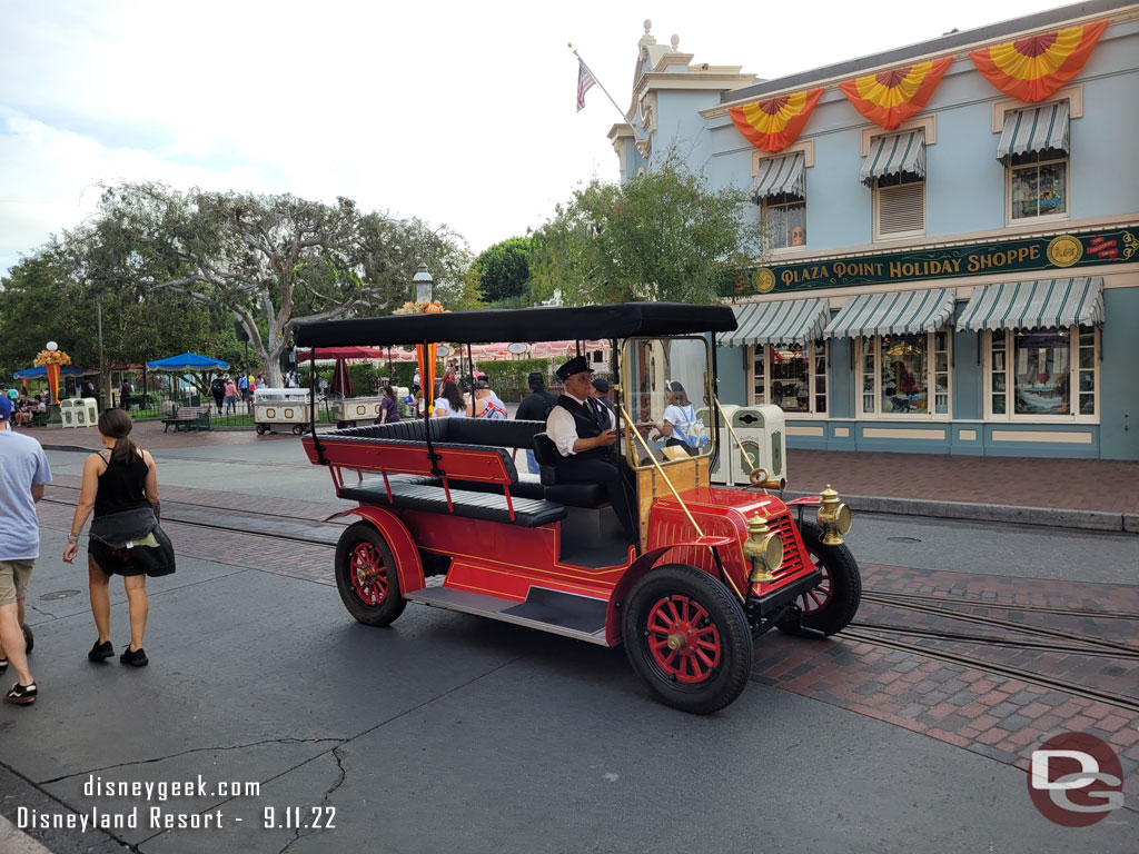 Main Street Transportation started running as soon as the park opened and the crowd cleared.