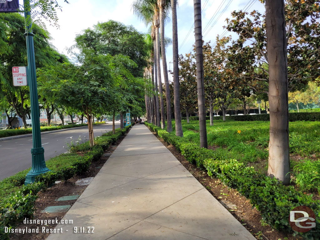 A little hard to see.. but in the distance are a couple people sleeping on the sidewalk.  Always a nice welcome to Anaheim.