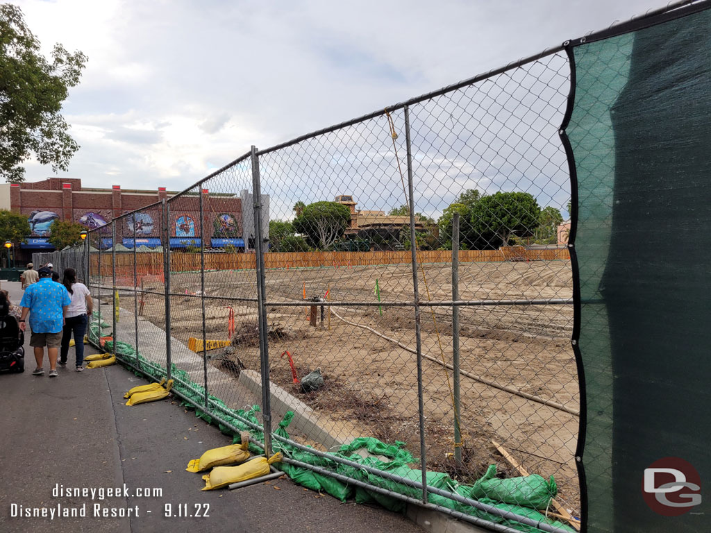 The scrim was removed form the fence at the Downtown Disney project offering a ground level view of the project.