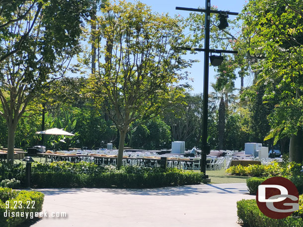 The lawn was being set up for an event.