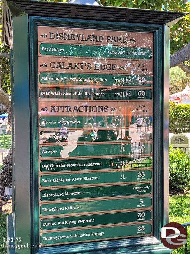 12:36pm - Disneyland wait times