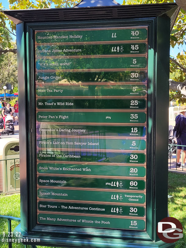 12:36pm - Disneyland wait times