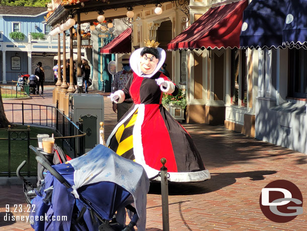 The Queen of Hearts on the move in Town Square