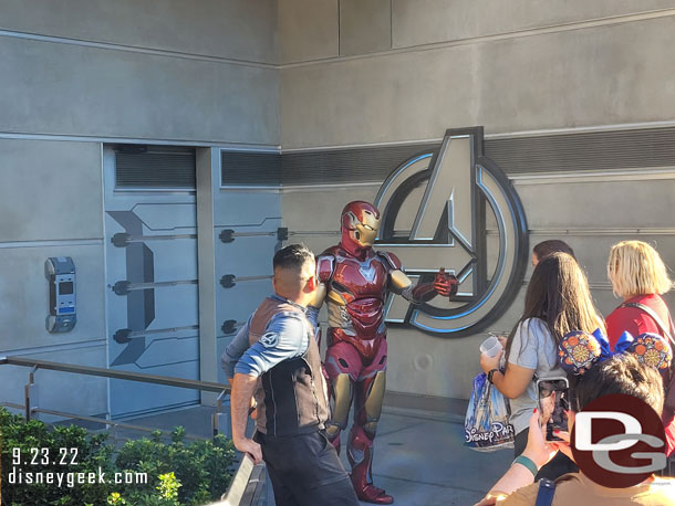 Iron Man was greeting guests near by.