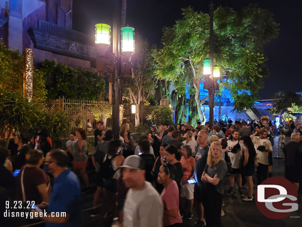 Guardians of the Galaxy: Monsters After Dark Lightning Lane return had 4 switchbacks worth of guests waiting when I walked by.