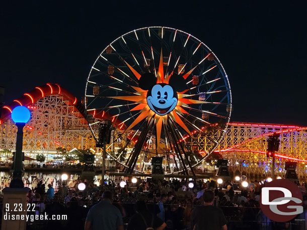 8:43pm - Found a stand by spot for World of Color.  FYI - Walt Disney’s Wonderful World of Color premiered on Sep 24, 1961.