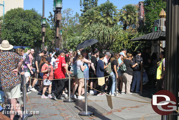 A very large group of guests entering Guardians. Apparently it just reopened after being down for a while.