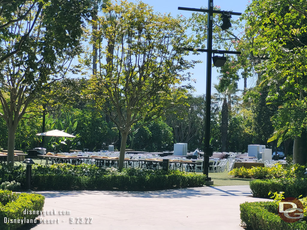 The lawn was being set up for an event.