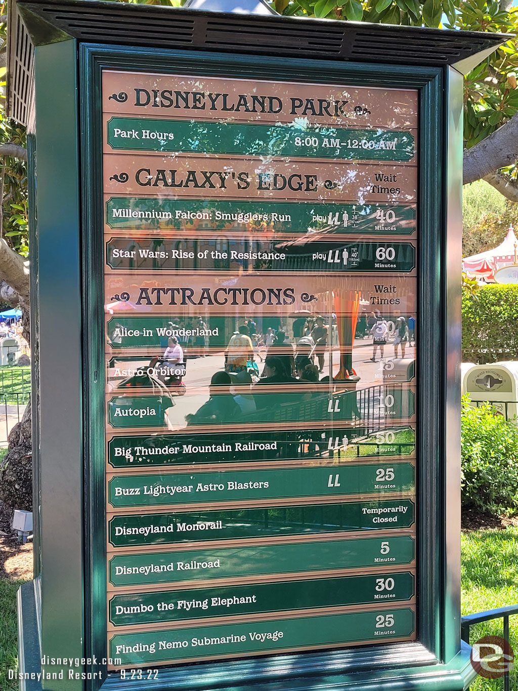 12:36pm - Disneyland wait times