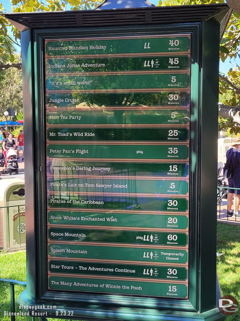 12:36pm - Disneyland wait times