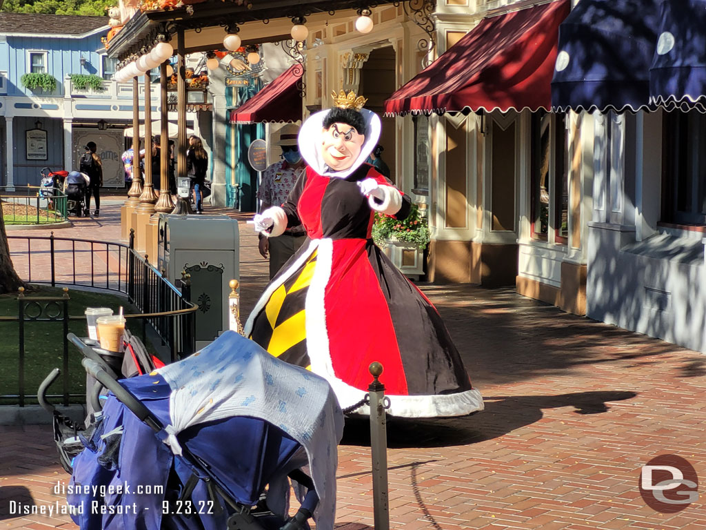 The Queen of Hearts on the move in Town Square