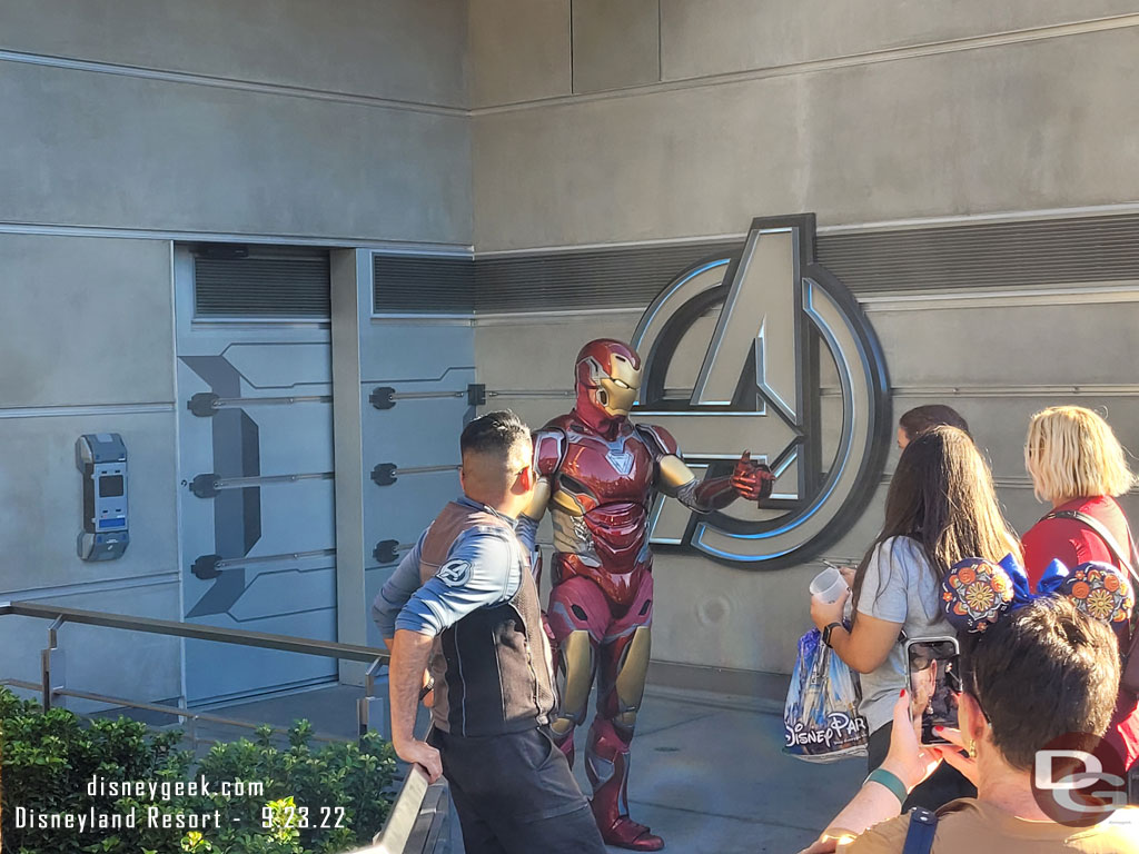 Iron Man was greeting guests near by.