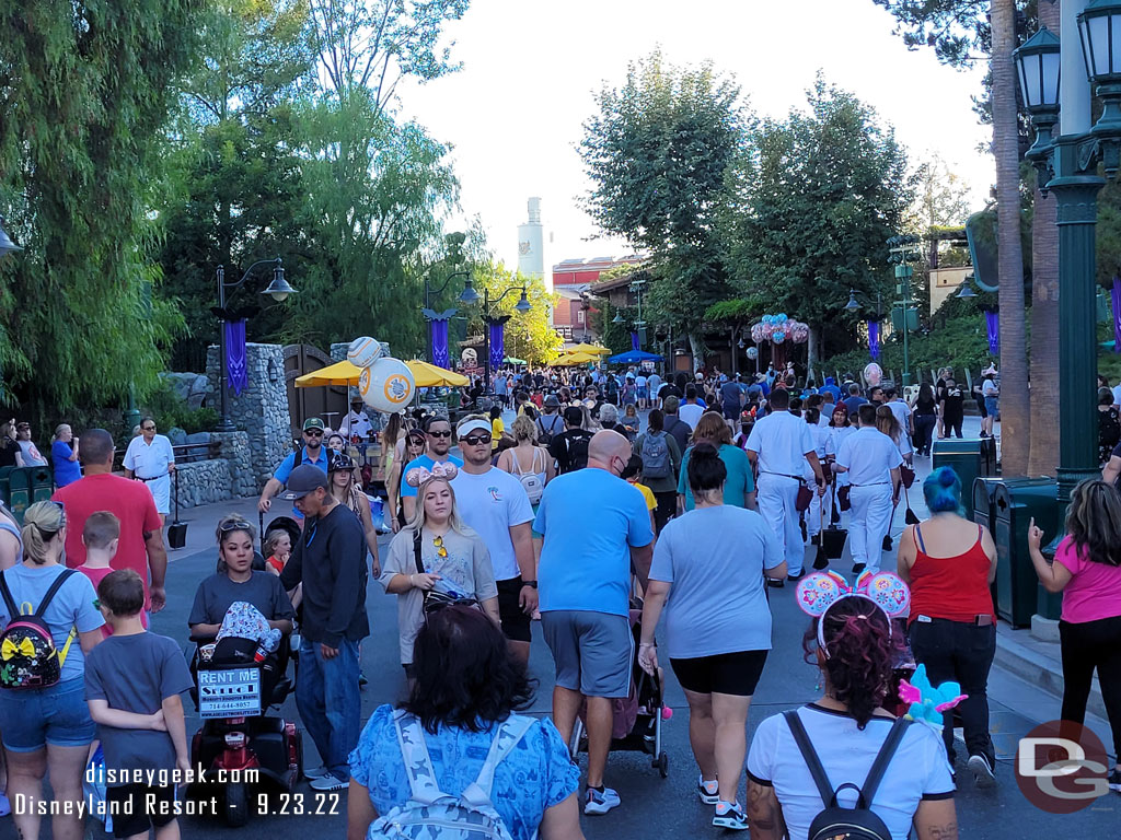 There seemed to be a good number of guests moving around the park this evening.