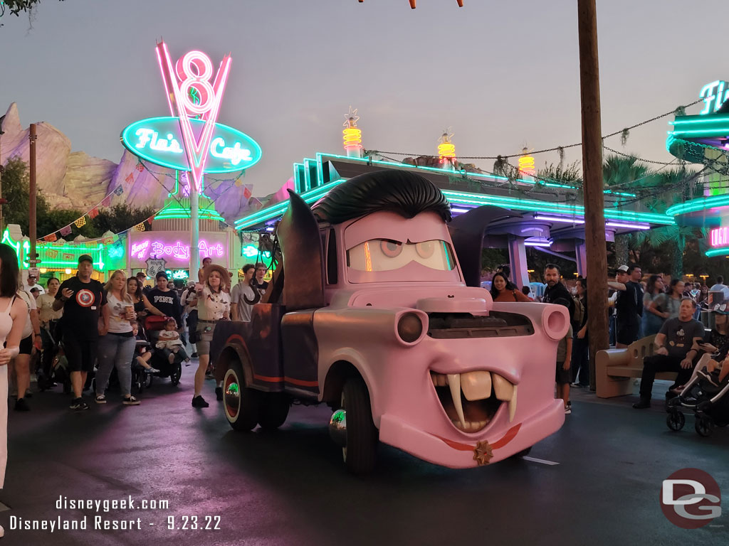 Van-pire Mater arriving at the Cozy Cone