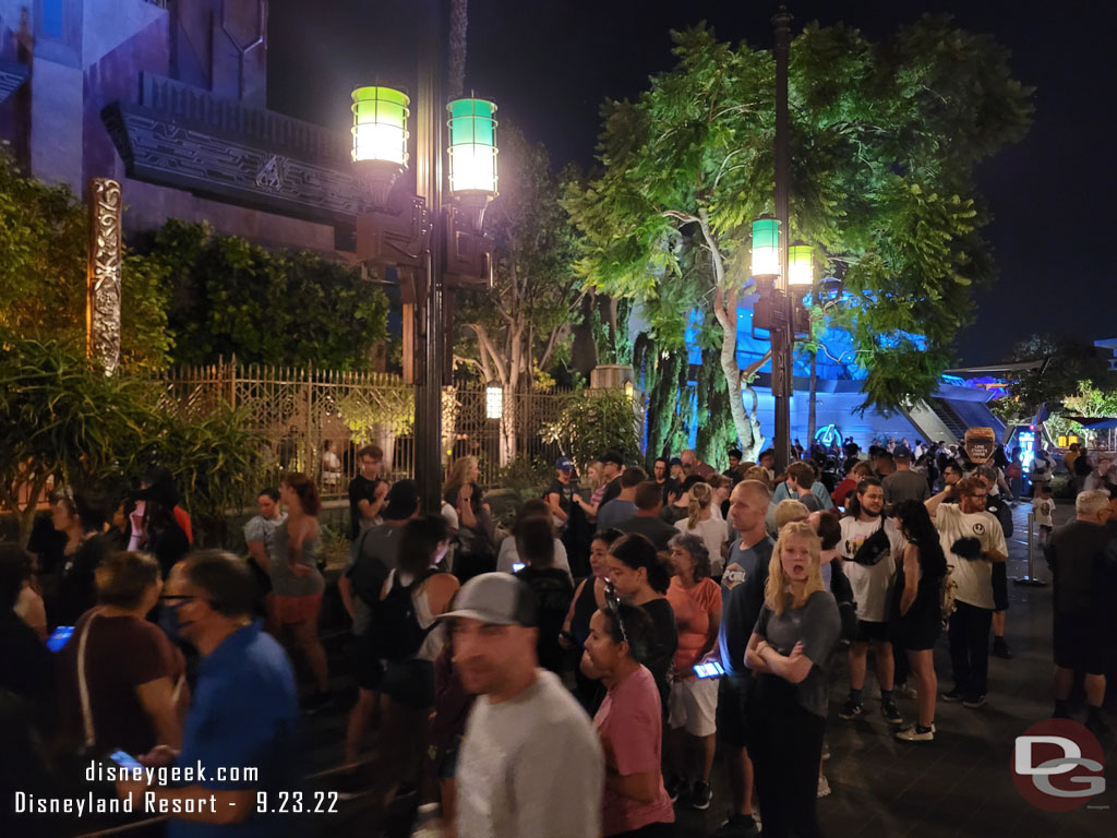 Guardians of the Galaxy: Monsters After Dark Lightning Lane return had 4 switchbacks worth of guests waiting when I walked by.