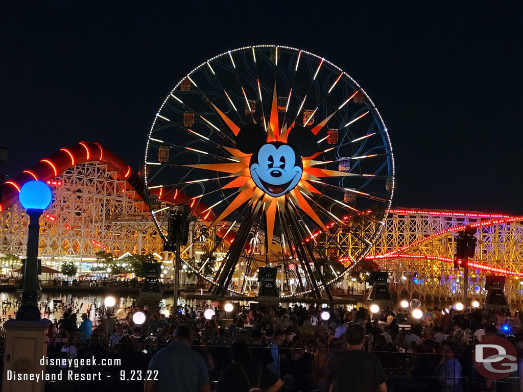 8:43pm - Found a stand by spot for World of Color.  FYI - Walt Disney’s Wonderful World of Color premiered on Sep 24, 1961.