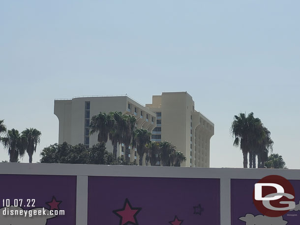 Not much visible change from this distance/angle on the Paradise Pier Hotel transformation.