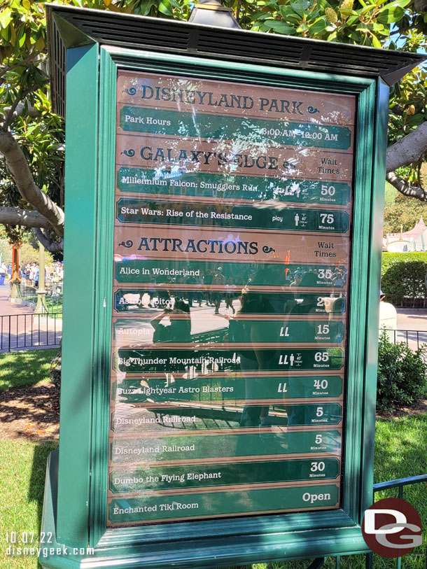 2:33pm - Disneyland Wait Times