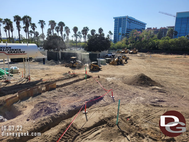 A look at the Downtown Disney West End project.  Infrastructure work is underway for the new building and grading work looks to be wrapping up.