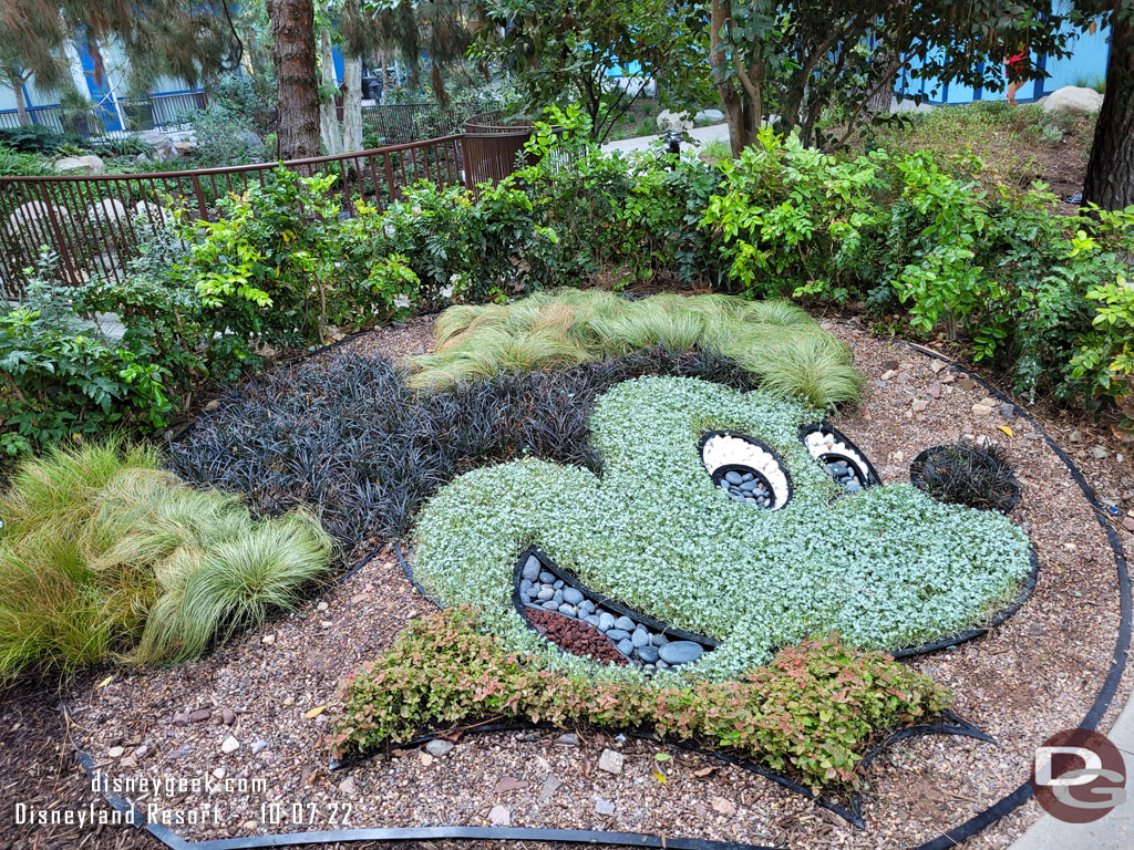 Mickey Mouse near the Frontier Tower