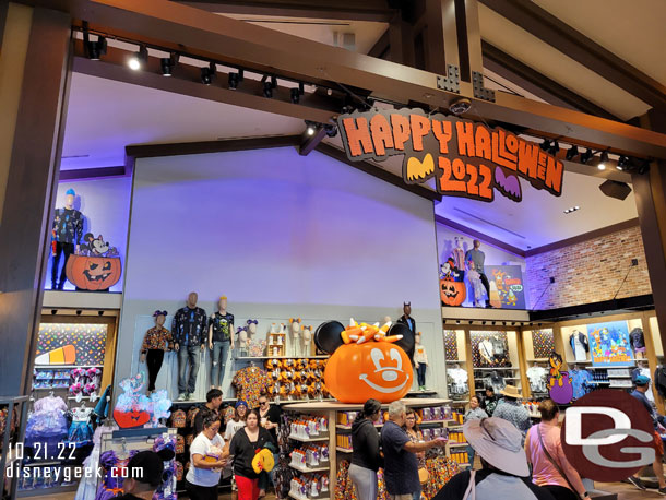 The center of the store is still Halloween.