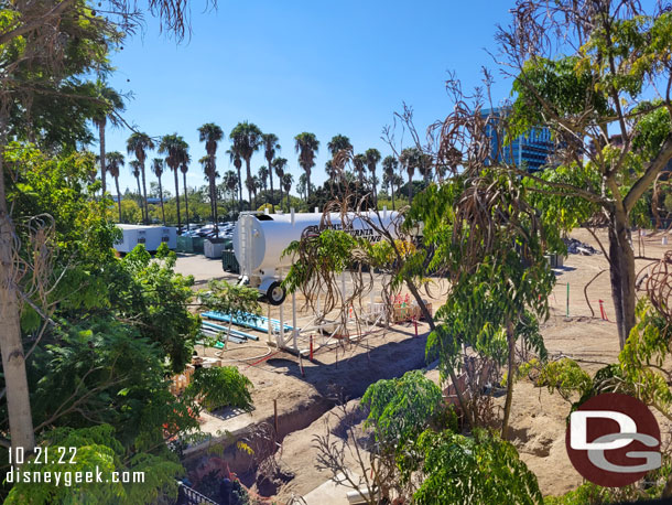 A check of the Downtown Disney construction from the Monorail.