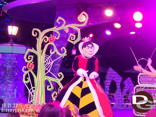 The Queen of Hearts at the Villain's Dance party.