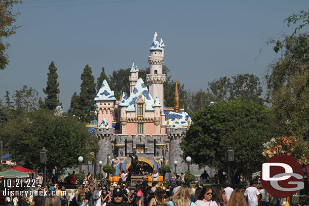 The annual snowfall on Sleeping Beauty Castle is just about complete.